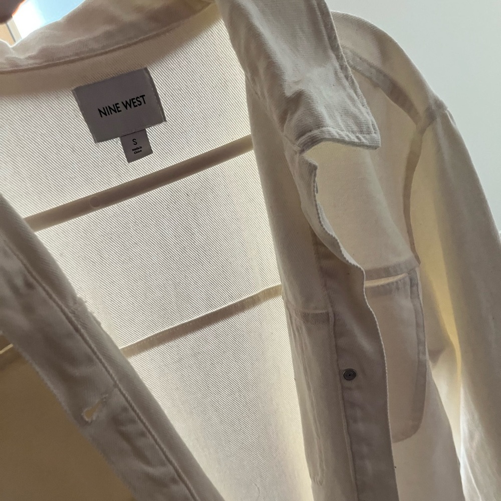 Nine West all white denim jacket! Size S